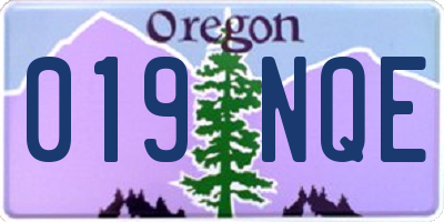 OR license plate 019NQE