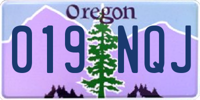 OR license plate 019NQJ