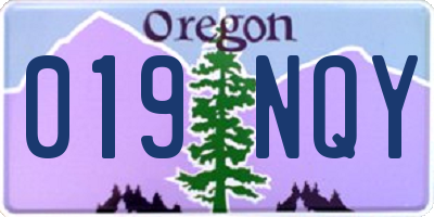 OR license plate 019NQY