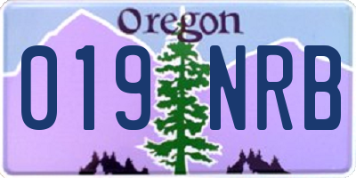 OR license plate 019NRB