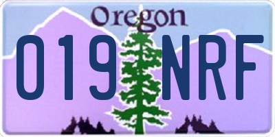 OR license plate 019NRF
