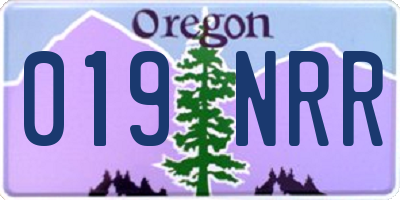OR license plate 019NRR