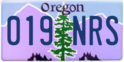 OR license plate 019NRS
