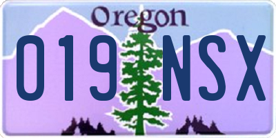 OR license plate 019NSX