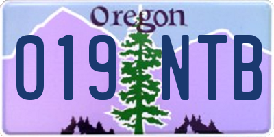 OR license plate 019NTB