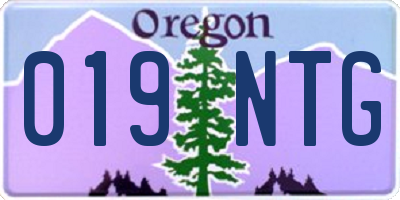 OR license plate 019NTG