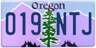 OR license plate 019NTJ