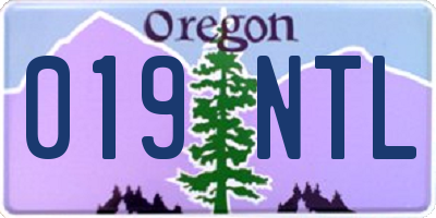 OR license plate 019NTL