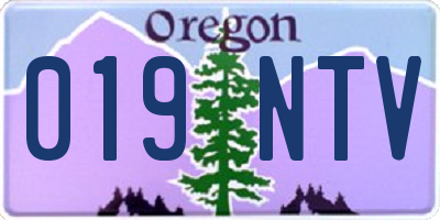 OR license plate 019NTV