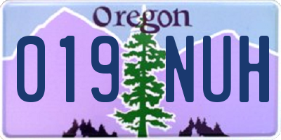 OR license plate 019NUH