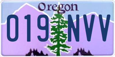 OR license plate 019NVV