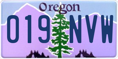 OR license plate 019NVW