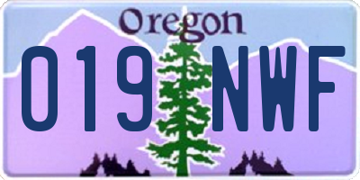 OR license plate 019NWF
