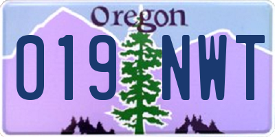 OR license plate 019NWT