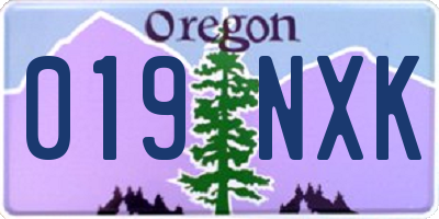 OR license plate 019NXK