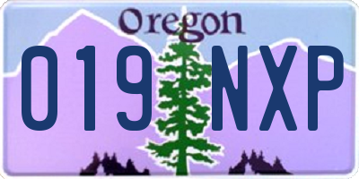 OR license plate 019NXP