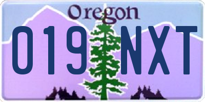 OR license plate 019NXT