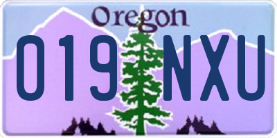 OR license plate 019NXU