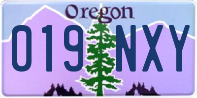 OR license plate 019NXY