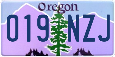 OR license plate 019NZJ