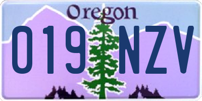 OR license plate 019NZV