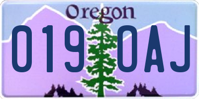 OR license plate 019OAJ