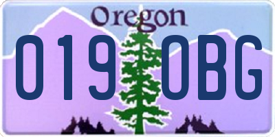 OR license plate 019OBG