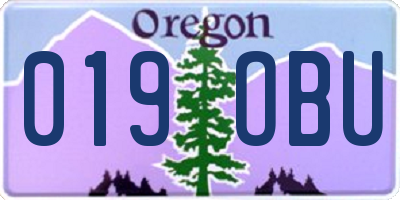 OR license plate 019OBU