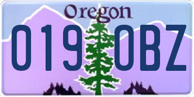 OR license plate 019OBZ