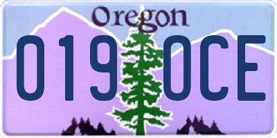 OR license plate 019OCE