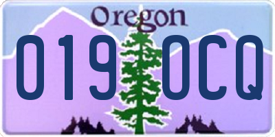 OR license plate 019OCQ