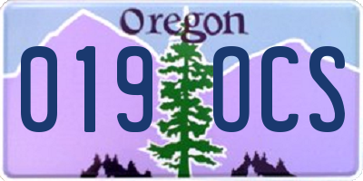 OR license plate 019OCS