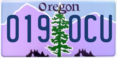 OR license plate 019OCU