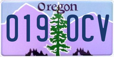 OR license plate 019OCV