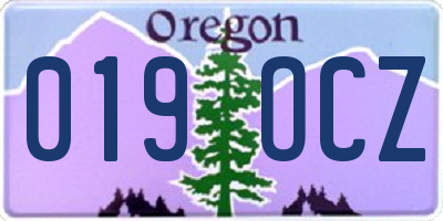 OR license plate 019OCZ