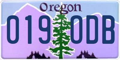 OR license plate 019ODB