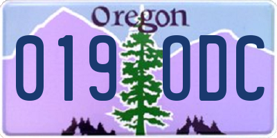 OR license plate 019ODC