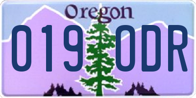 OR license plate 019ODR