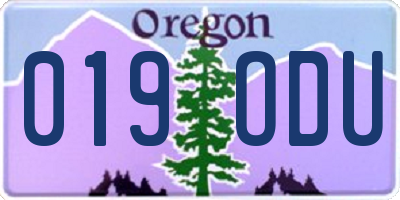 OR license plate 019ODU
