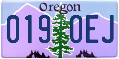 OR license plate 019OEJ