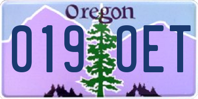 OR license plate 019OET