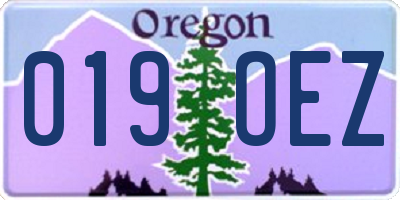 OR license plate 019OEZ
