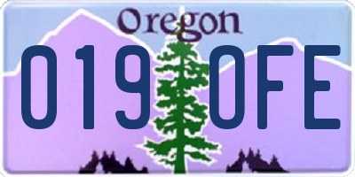 OR license plate 019OFE
