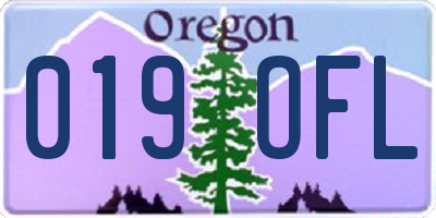 OR license plate 019OFL