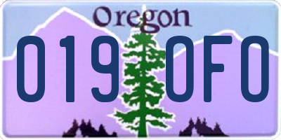 OR license plate 019OFO