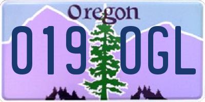 OR license plate 019OGL