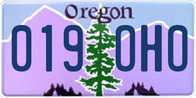 OR license plate 019OHO
