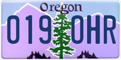 OR license plate 019OHR