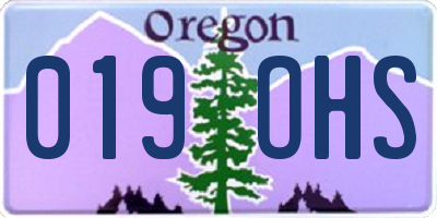 OR license plate 019OHS