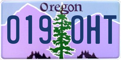 OR license plate 019OHT